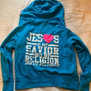Jesus is my savior not my religion zip-up